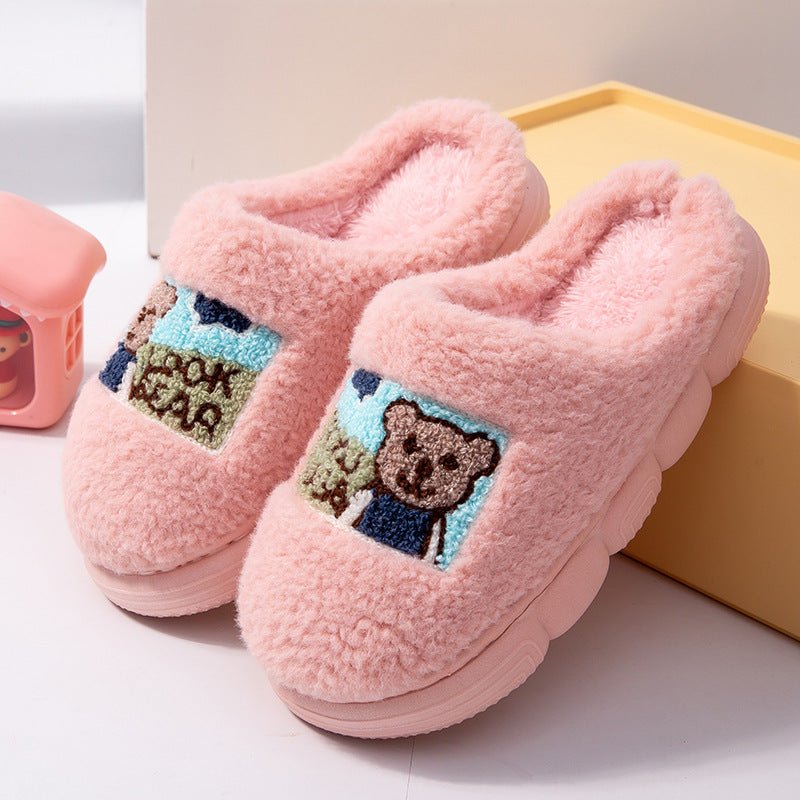 Wholesale Children's Thick Plush Winter Warm Cotton Slippers